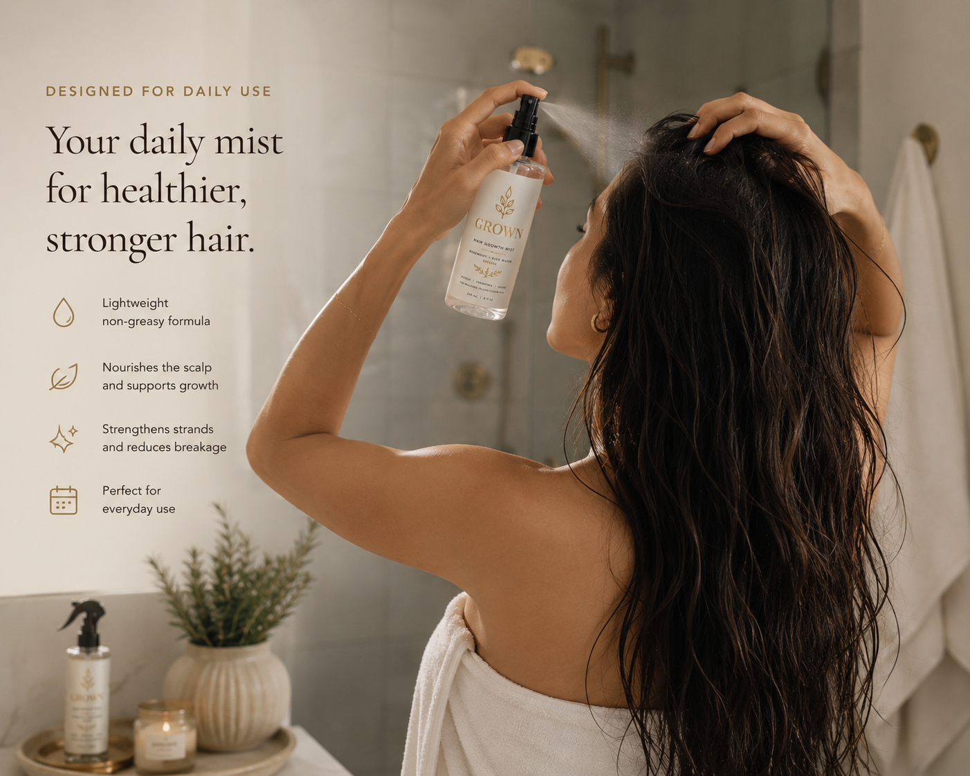 Your daily mist for healthier, stronger hair